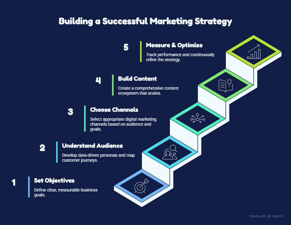 6-week digital marketing strategy roadmap infographic showing steps from clarify and audit to test and stabilize for 2026